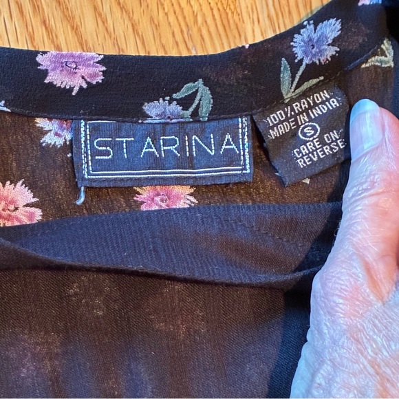 Vintage 80’s 90’s Black Floral Maxi Dress - Picture 2 of 7